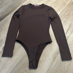 Brown Edikted Open Back Bodysuit
